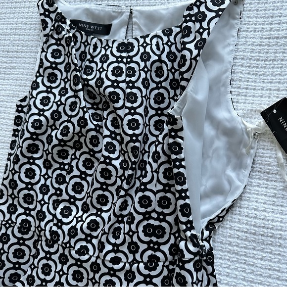 Nine West Sleeveless Dress Black and White Pattern  Women’s Size 2 NWT - Picture 7 of 16